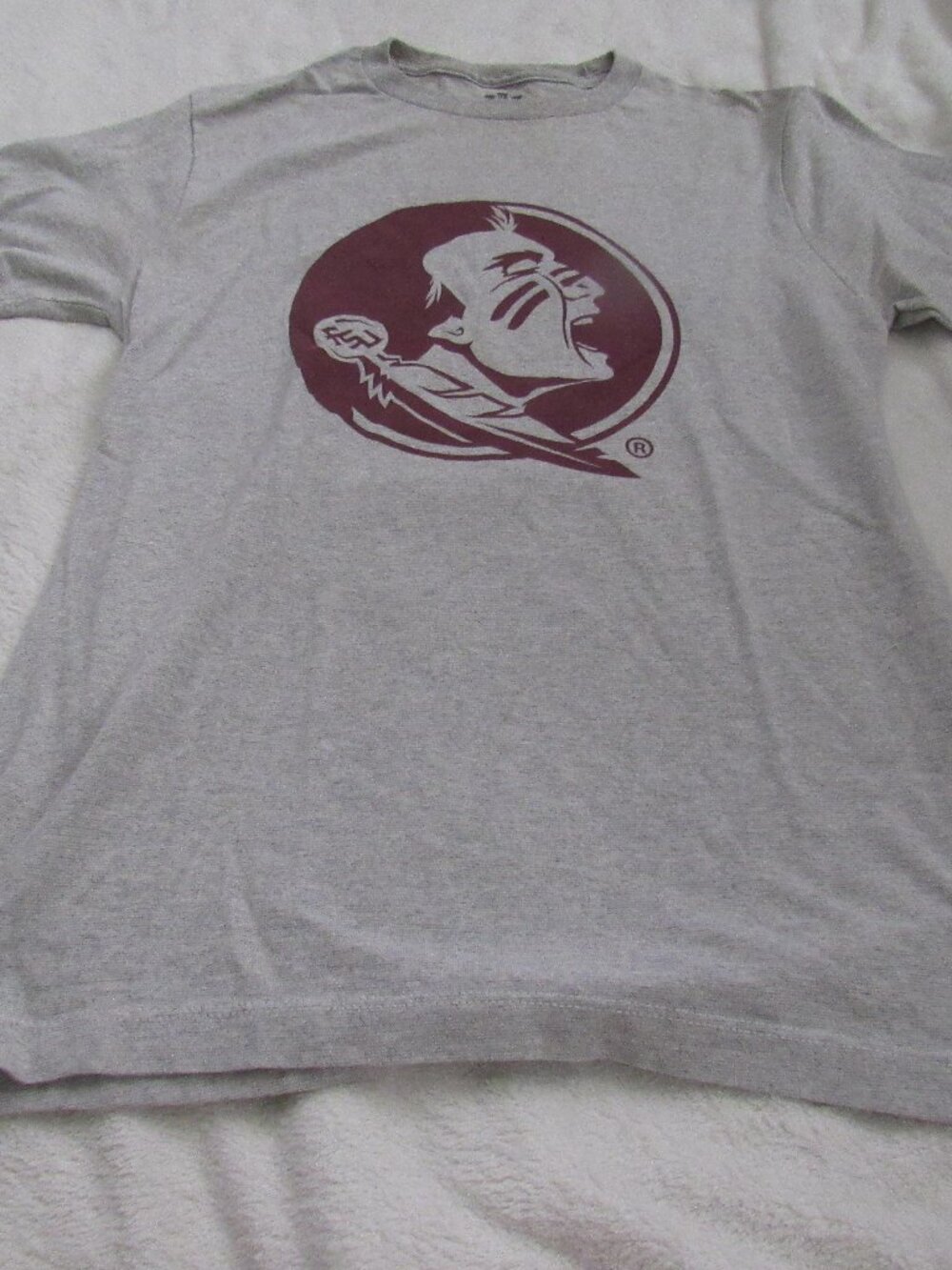 Ameican Campus Gray Florida State Seminoles FSU Short Sleeve Shirt Small USED